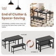 thumbnail image 6 of 3-Piece Dining Room Table, Kitchen Dining Table Set with 2 Benchs for Apartment Breakfast Nook and Samll Space, Black, 6 of 10