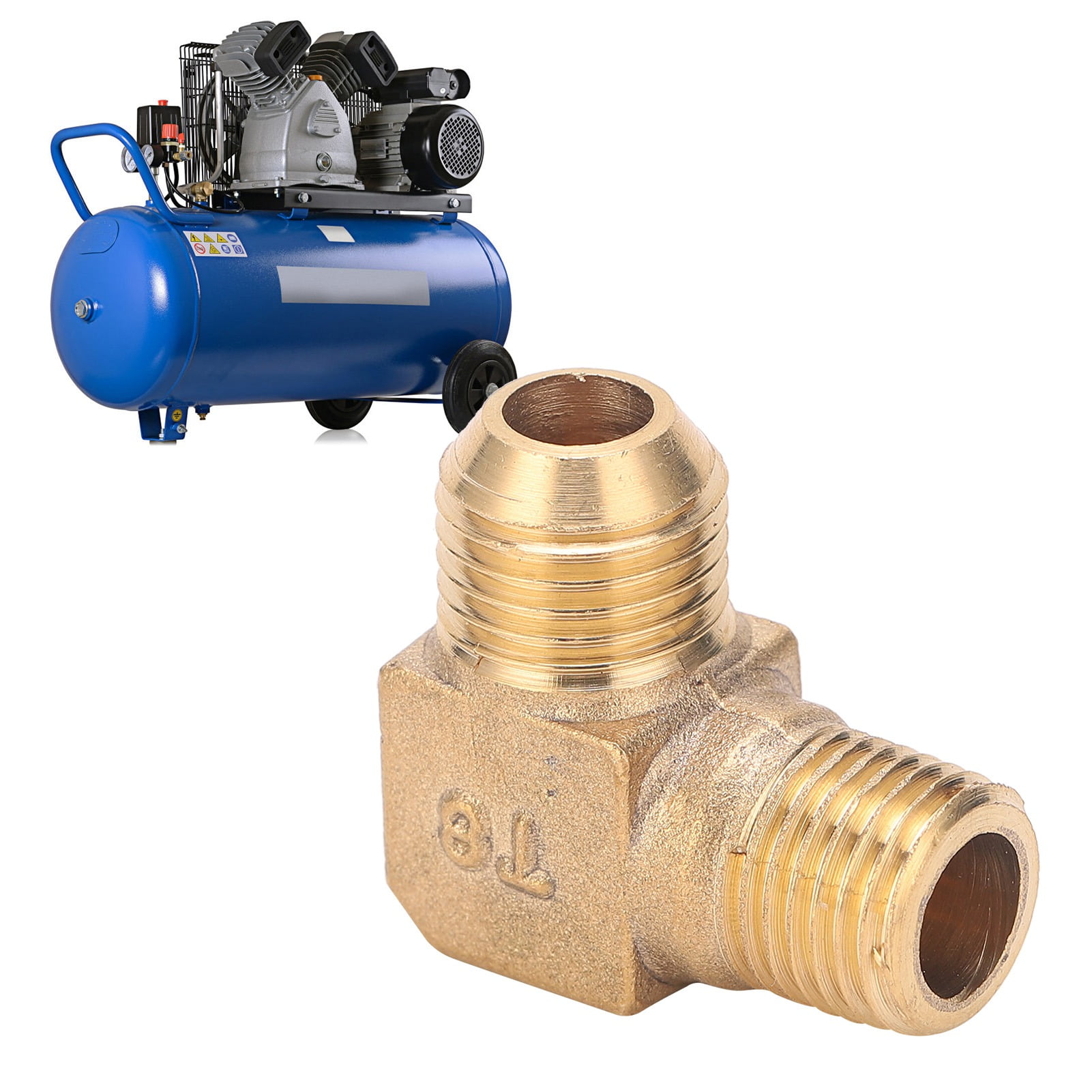 Higoodz Right Angle Elbow Brass Material Air Compressor 90° Threaded Connection Adapter 13 X 14mm,Right Angle Elbow,Threaded Elbow