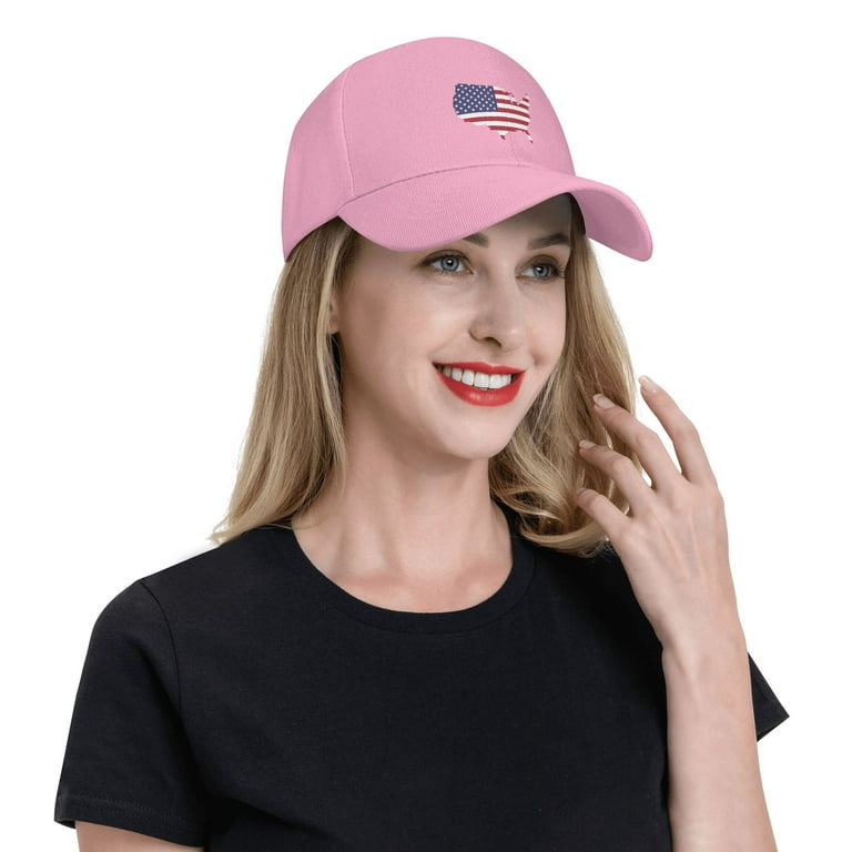 Pink curved brim store hat