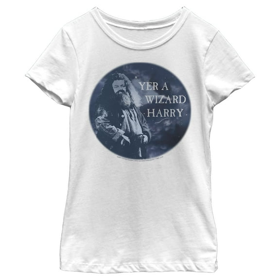 Girl's Harry Potter Yer a Wizard Quote  Graphic Tee White X Large
