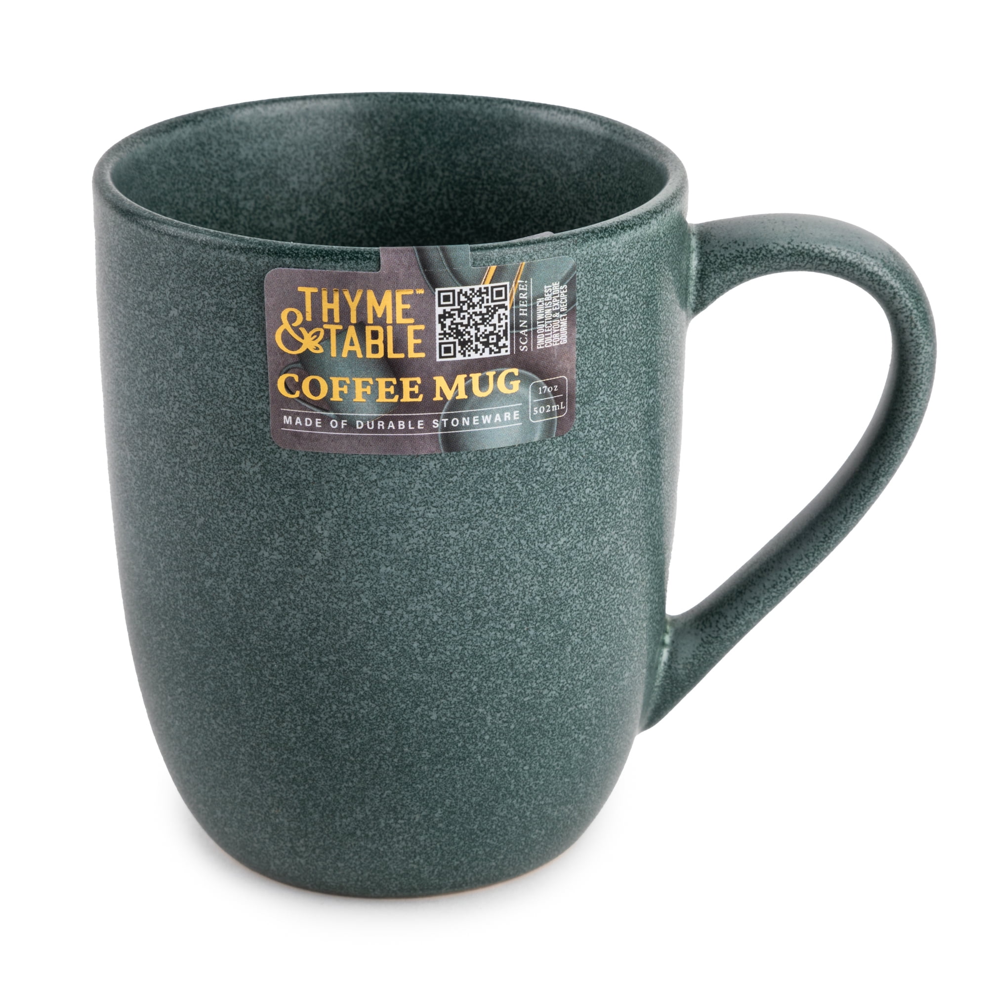 (2 pack) Thyme & Table 17 oz Caspian Green Collection Stoneware Mug