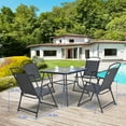 thumbnail image 2 of Pellebant Gray 5 Piece Outdoor Patio Dining Set with Umbrella Hole (4 Chairs & 1 Table), 2 of 7