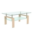 thumbnail image 1 of Glass Coffee Table, Rectangle Clear Coffee Table Modern Side Center Tables for Living Room Conversation Leisure Occasions, 1 of 7