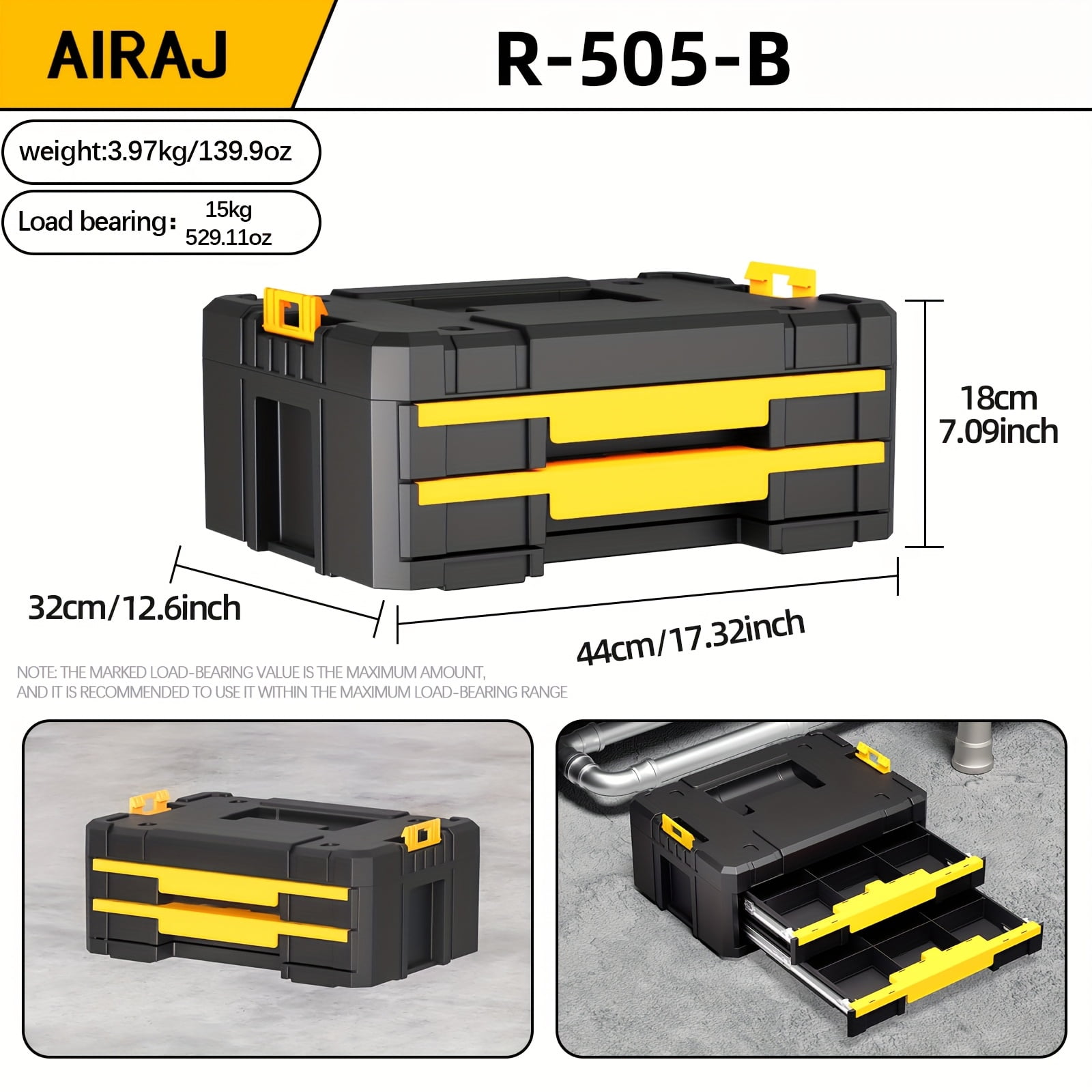2-Tier 6-Compartment Slide Rail Storage Box, Plastic Organizer Case for Small Parts & Crafts