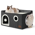 thumbnail image 1 of Cama Cat House extra ancha para gatos de interior, color gris oscuro, 1 of 8