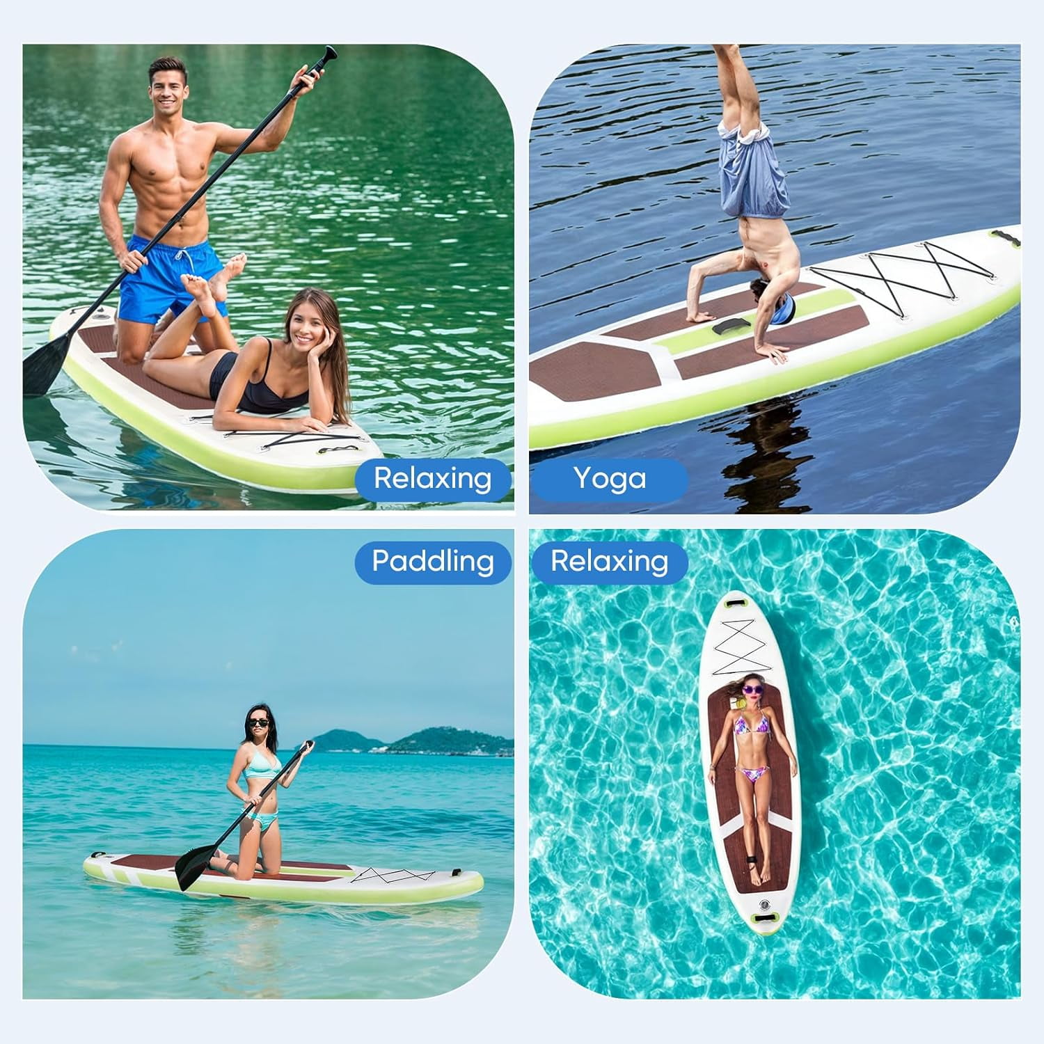 Buteny Inflatable Stand Up Paddle Board with Premium SUP Paddleboard Accessories,2-in-1 Paddle,Wide Stable Design,Non-Slip Comfort Deck for Beginners Adults & Youth