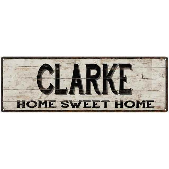 CLARKE Rustic Home Sweet Home Sign Gift 8x24 Metal Decor 108240084476