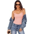 thumbnail image 5 of Wrongduck Women's Double Lined Lace Tank Top Sleeveless Fitted Cami Adjustable Strap Layering Fashion Top, 5 of 13