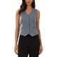 thumbnail image 1 of Chaleco de mujer sin mangas con cuello en V, botones, a rayas, tendencia, atuendos casuales XL gris, 1 of 6