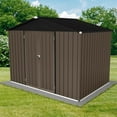thumbnail image 6 of Heavy-Duty Metal Garden Shed 6ft x 8ft - Secure Outdoor Storage Solution with Waterproof Roof and Floor Foundations, Lockable Doors, and Easy Assembly, Brown & Black, 6 of 11