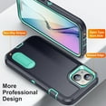 thumbnail image 3 of Allytech Rugged Case Compatible with iPhone 15 with Hidden Kickstand, [Military Grade Drop Protection] Soft TPU Hard PC Bumper Non-Slip Shockproof Full Protective Case, Blue+Mint, 3 of 8