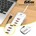 thumbnail image 1 of ERK 1Pcs Port USB Wall With Extension Cord And Universal Fast Charging Station For Multiple Devices, 1 of 5