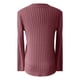 thumbnail image 4 of MHFRRA Camiseta de Manga Larga con Cuello En V para Mujer, Informal, de Rayas Suaves y Cepilladas, para Uso Diario, Cómoda, Elástica y Básica. Vino, 4 of 4