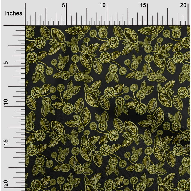 oneOone Tissu Polyester Lycra Feuilles & Floral Décor Artistique Tissu Imprimé BTY 56 Pouces de Large