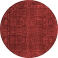 thumbnail image 1 of Ahgly Company Machine Washable Indoor Round Abstract Red Modern Area Rugs, 6' Round, 1 of 4