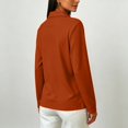 thumbnail image 4 of Womens Retro Polo Shirts Long Sleeve Button Placket Lightweight Collared Golf Dressy Office Blouses Ginger S, 4 of 6