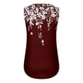 thumbnail image 5 of Women's Plus Size Tank Tops Loose Fit Floral Print Sleeveless Tanks V Neck Summer Casual Flowy Blouses Tees (XL, Wine), 5 of 6