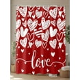 thumbnail image 4 of Red Love Valentines Small Stall Shower Curtain, Waterproof Shower Curtains for Bathroom, White Love Heart Washable Fabric Cloth Bath Curtain for Bathtub Decoration with Hooks 36x78 Inches, 4 of 6