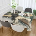 thumbnail image 3 of DEIARA Snow Labrador Square Tablecloth 60×60in Polyester Fabric Tablecloth Washable Dust Resistant Wrinkle Resistant, 3 of 9