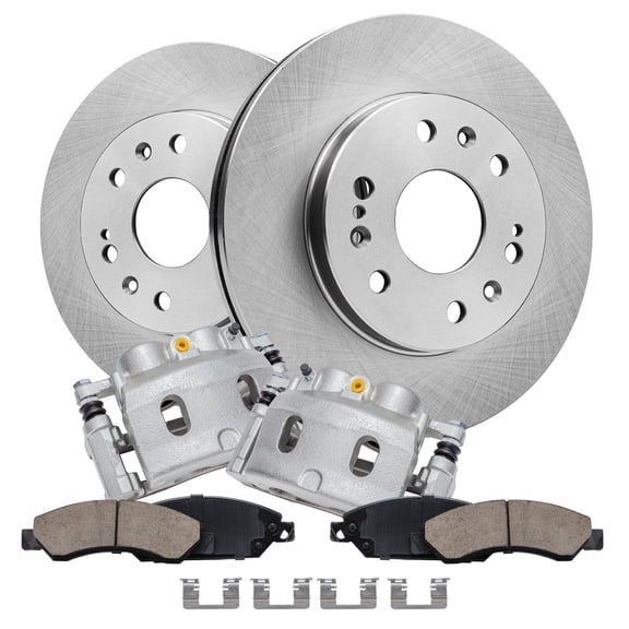 Detroit Axle - Front Brake Kit for Silverado Sierra Suburban Yukon XL 1500 Tahoe Avalanche Escalade [6-Lug] Disc Brake Rotors Brake Calipers Ceramic Brakes Pads Replacement [12.99 inch Rotors]