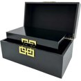 thumbnail image 6 of Galt International Storage Box Set Decorative Storage Box w/Hinged Lid Classic Design Wood Decor Boxes with Geometric Clasp Storage for Bedroom & Home - Set of 2 (Black & Gold), 6 of 14