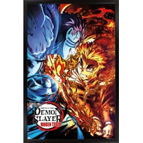 Demon Slayer: Mugen Train - Versus One Sheet Wall Poster, 14.725" x 22.375" Framed
