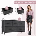 thumbnail image 2 of 5-Drawer Storage Dresser, Classic Bedroom Dresser for Clothes & Nursery Organization, Stable Metal Frame, Wooden Top, Black, 2 of 8