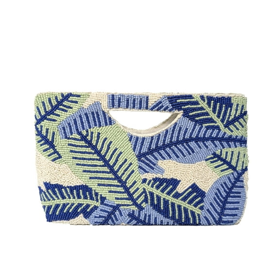 Bamboo Trading Blue Breeze Half Moon Clutch, 10-Inch, Multicolor