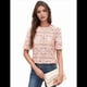 thumbnail image 2 of Blusa de Verano para Mujer, con Ojales, Encaje de Crochet, Bordada, Corta, Abullonada, Color Rosa S, 2 of 10