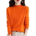 thumbnail image 1 of Women‘s Wool Sweaters Mock Turtle Neck Lightweight Long Sleeve Cozy Warm Fall Winter Pullover Tops, 1 of 7