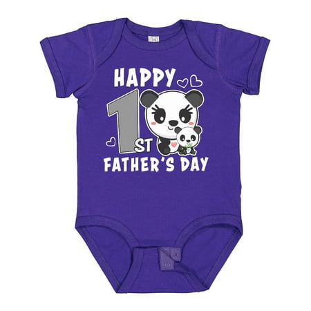 

Inktastic Happy 1st Fathers Day with Pandas Gift Baby Girl Bodysuit
