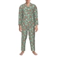 thumbnail image 3 of Honeii Retro Hippie Groovy Mushroom Pattern Mens Pajamas Set,2pcs Men's Lounge Long Sleeve Sleep Shirt and Pajama Bottoms Sleepwear Set,Mens Pjs Sets-Medium, 3 of 7