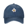 thumbnail image 1 of ZICANCN Yellow White Flower Adjustable Baseball Cap Women , Hats for Men Adult Washed Cotton Denim Baseball Caps Fashion Navy Blue, 1 of 8