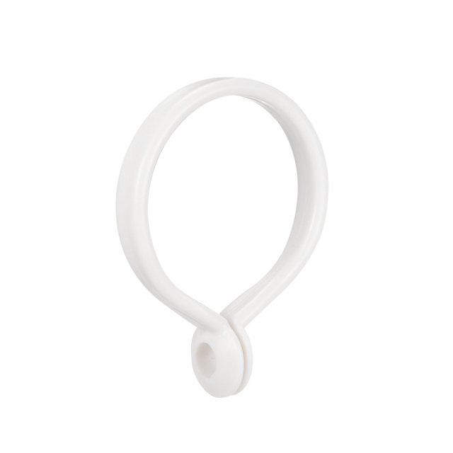 Unique Bargains Curtain Rings Plastic Drapery Ring with Snap Closure for Curtain Rods White 12 Pcs