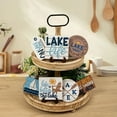 thumbnail image 5 of IUAMXWU Sailing LAKE Logo Rowing Combination Layered Tray Decoration Creative Desktop Wooden Crafts Decor for Home Kitchen Dining Room Shelf Tabletop Decorative Ornaments, 5 of 6