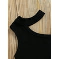 thumbnail image 3 of Mevireiy 3 Pcs Toddler Baby Girls Outfits Sleeveless Ribbed Knit Halter Tops Shorts Waist Bag, 3 of 7
