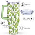thumbnail image 3 of 40oz Mexican Edible Cactus Stainless Steel Flip Straw Tumbler Spill Proof Travel Cup Double Wall Vacuum Insulated Coffee Mug with Top Handle, 3 of 6