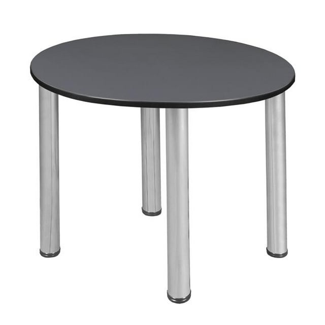 Regency TB3018RNDGYBPCM Table Mince Ronde Kee de 30 Po, Gris et Chrome