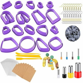 Polymer Clay Cutters Set, Include 24 Shapes Clay Earring Cutters & 160  Earring Accessories, Plastic Clay Cutters for Earring Jewelry Making, DIY