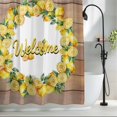 thumbnail image 2 of Welcome Summer Lemon Shower Curtain, 36" x 72", Farmhouse Linen Fruit Wood Grain Waterproof Bathroom Curtain Washable Shower Curtain Set with 12 Hooks, 2 of 8