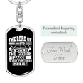 thumbnail image 2 of God Of Jacob Psalm 46:7 Stainless Steel or 18k Gold Premium Swivel Dog Tag Keychain, 2 of 10