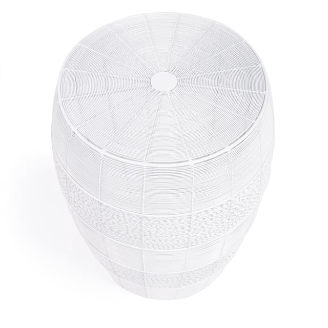 Mesa auxiliar Butler Bellarose de metal blanco 19 x 38 cm