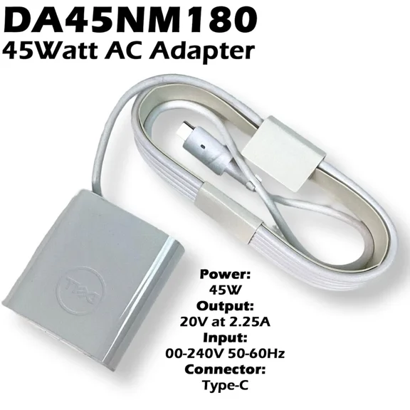 Dell 45W USB-C Charger for Chromebook 3100 - 20V 2.25A (DA45NM180, XRK4D)