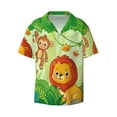 thumbnail image 3 of Goofa African Animals in the Jungle Printed Men's Casual Short-sleeved Shirt,Lightweight Breathable Button-down,Summer Casual men's top,Versatile Fashion shirt-Small, 3 of 7