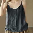 thumbnail image 2 of Youmylove Tank Top For Women Linen Button Down Vest Summer Vintage Blouse Workout Casual Shirt, 2 of 6