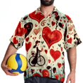 thumbnail image 4 of Valentine's Day Love Men's Short Sleeve Hawaiian Poplin Shirt - Casual Printed Button Down Summer Beach Shirt for Men, 4 of 6