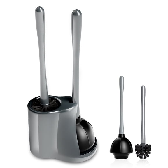 ITTAHO 2-in-1 Toilet Plunger & Toilet Bowl Brush Set, Bathroom Cleaning Tool with Holder