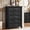 Black, variant on LEYAOYAO 5-Drawer Vertical Dresser, 46in Tall Freestanding Wooden Storage Chest with Large Capacity for Bedroom & Living Room, Brown