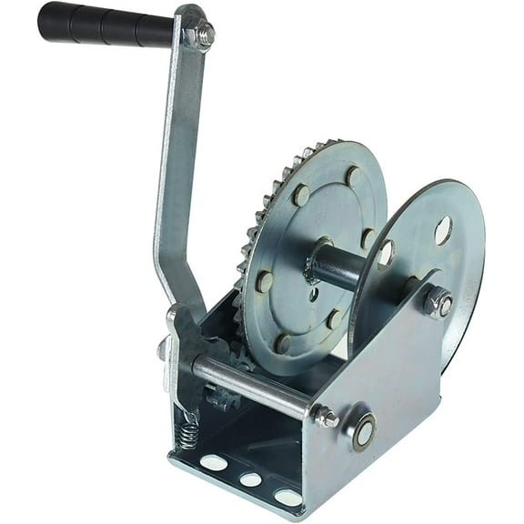 labwork Manual Winch High Carbon Steel 1100 LB Heavy Duty Winch for Boat Trailers or ATV Silver