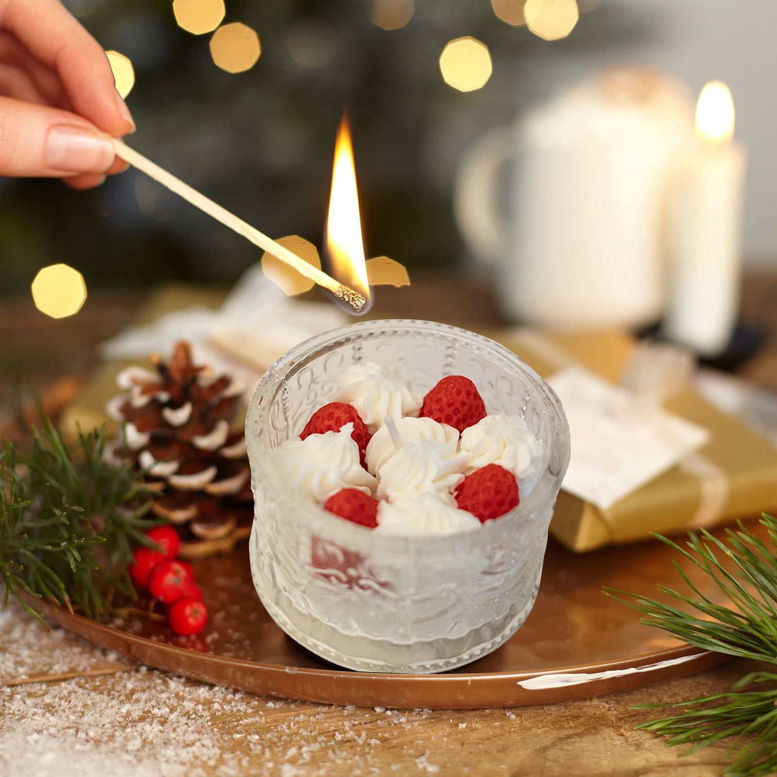 Pgyong Clearance! Romantic Strawberry Cake Aromatherapy Candles